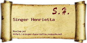 Singer Henrietta névjegykártya