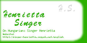 henrietta singer business card